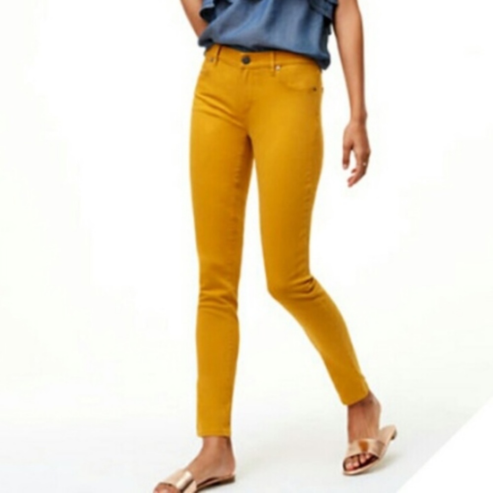 Anne Taylor Loft Mustard Modern Skinny Jeans